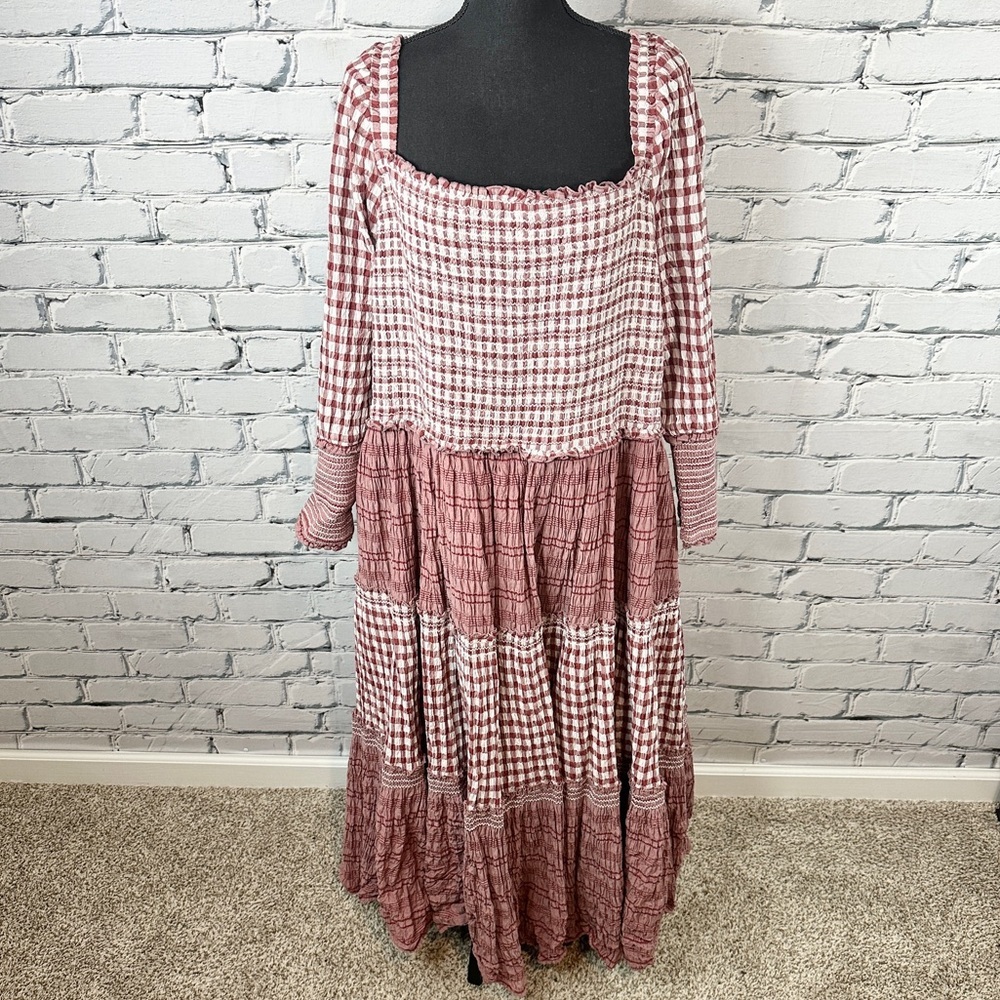 JessaKae Annabelle Plaid Maxi Dress 4x Smocked Tiered Cottagecore Prairiecore - Picture 2 of 14